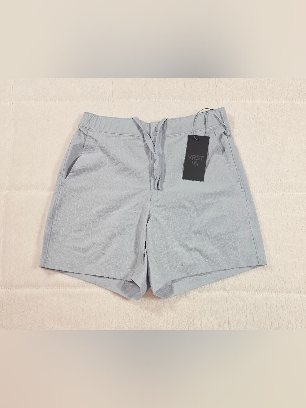 VRST Men’s Light Blue Flat-Front Performance Shorts